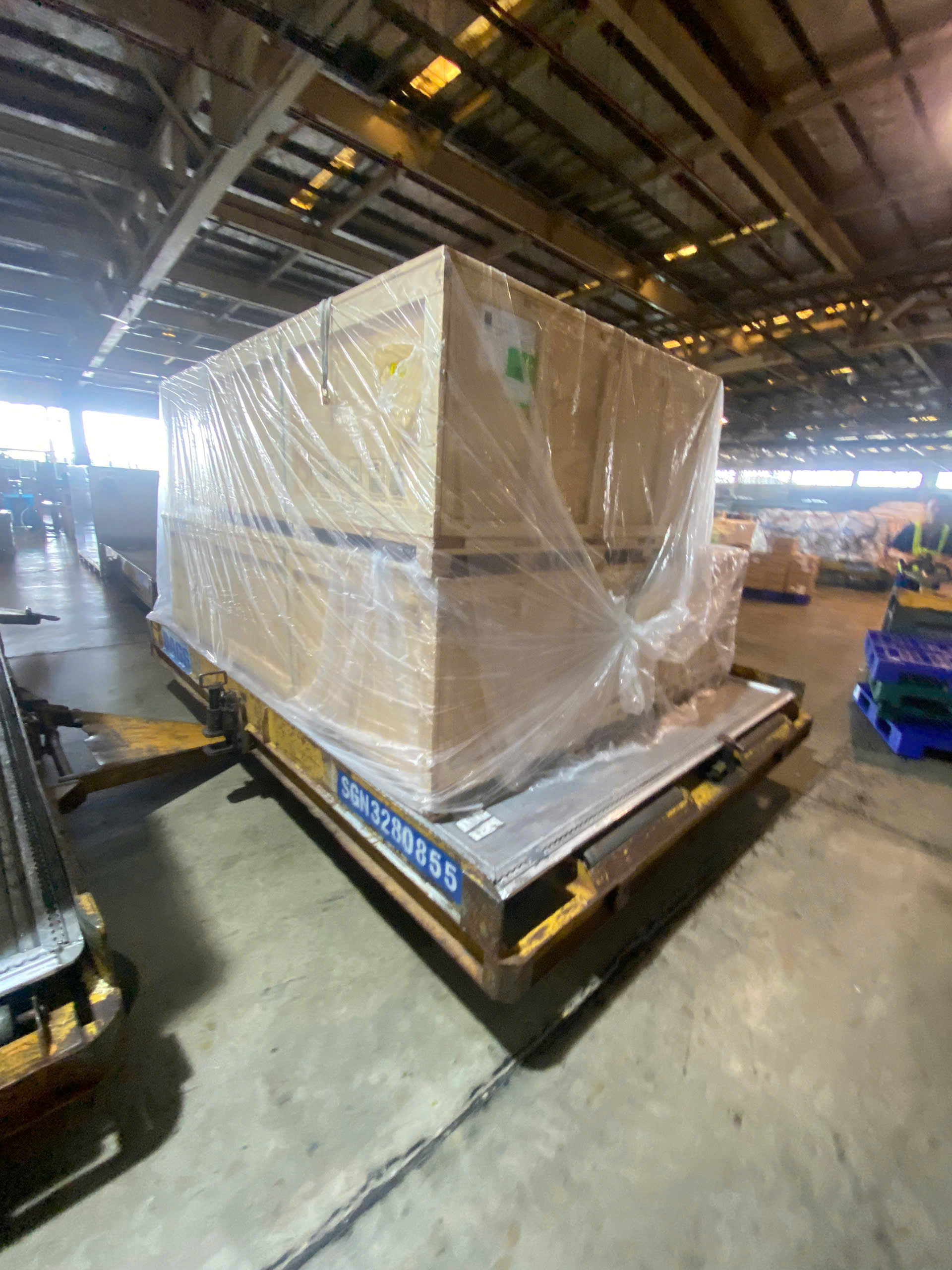 Crates securely wrapped